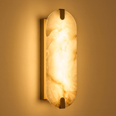 Alabaster Wall Sconces, 14.2 Inch Natural Marble Wall Lamp,Dimmable Alabaster Wa