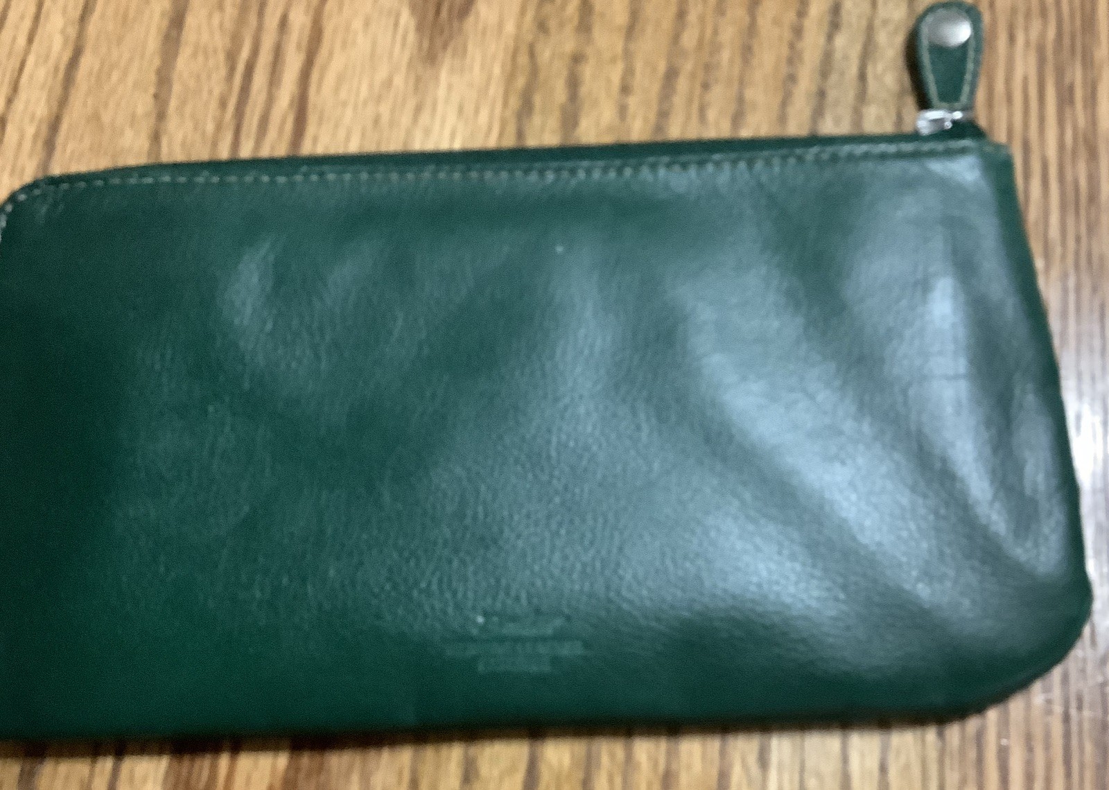 Buxton Dark Green Soft Leather Zip Closure Large Wallet 9x5” EUC