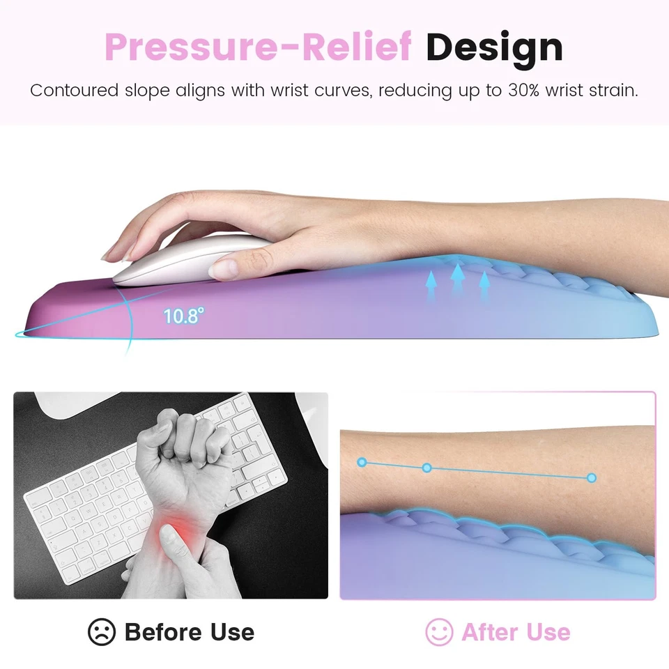 Mouse Pad with Wrist Rest Ergonomic Comfortable Pain Relief Mousepad Wrist Su... - Image 2 of 4