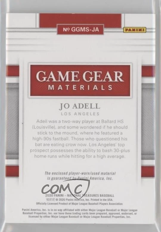 2019 National Treasures Game Gear Material Eights Holo Silver /10 Jo Adell - Image 2 of 2