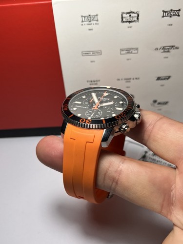 Tissot Seastar 1000 diver orange strap chronograph 45mm with box T120.417.17.051 - Bild 9 von 12