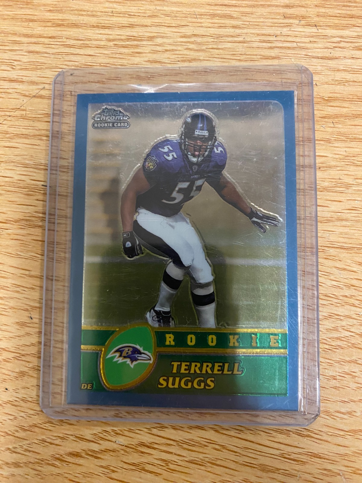 2003 TOPPS CHROME TERRELL SUGGS ROOKIE CARD #169 BALTIMORE RAVENS RC MINT