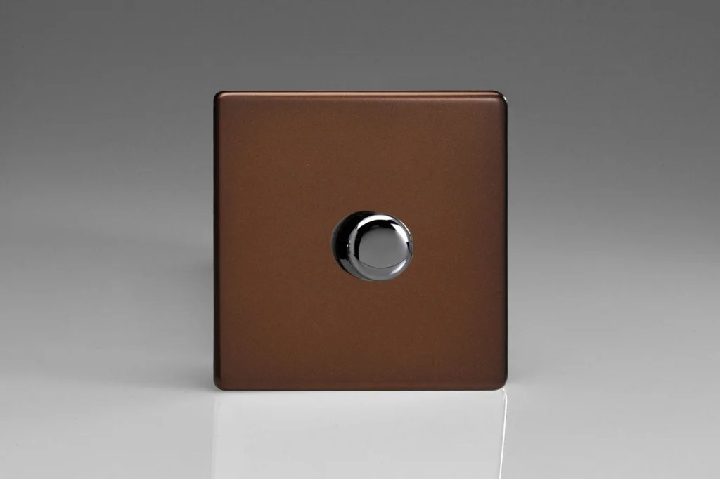 Dimmer Brown V-Pro Screwless Mocha 120w Max 1-Gang 2-Way Varilight JDMP401S