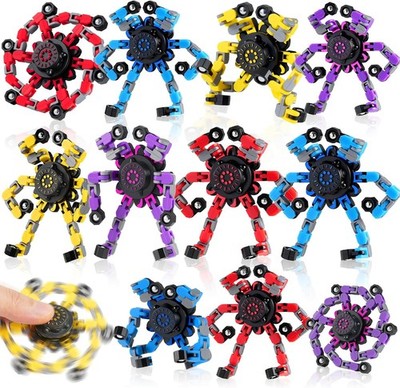 12PCS Transformable Fidget Spinners Easter Basket Stuffers,Deformable Chain DIY