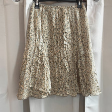 Vtg Talbots Womens Skirt Size 2 Petite Green Peasant 100 Silk Flare Boho 18488x