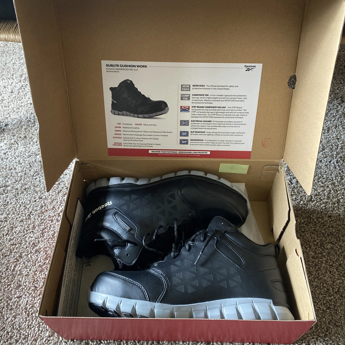 Reebok work men's sublite cushion work sales industrial and construction shoe