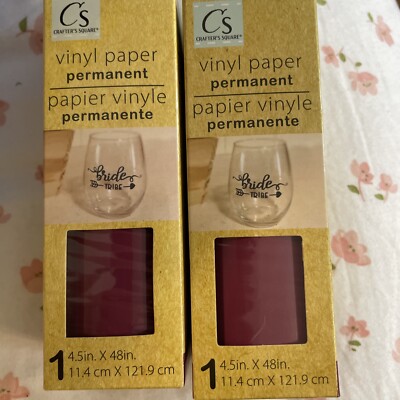 Crafter's Square Vinyl Paper Permanent Lot Of 2 Roll 4.5in x 48in