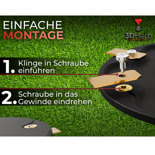 30 x titanbesch. Klingen, Ersatzmesser + Schrauben für Segway Navimow Mähroboter - Bild 3 von 6