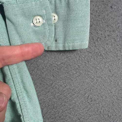 Ralph Lauren Mens Dress Shirt 17.5 36-37 Green Classic Fit Button Flesh Pony - Picture 6 of 12