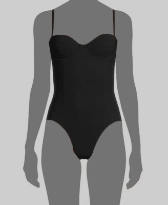 $229 Tory Burch Women's Black Solid Underwire One Piece Swimsuit Size XS