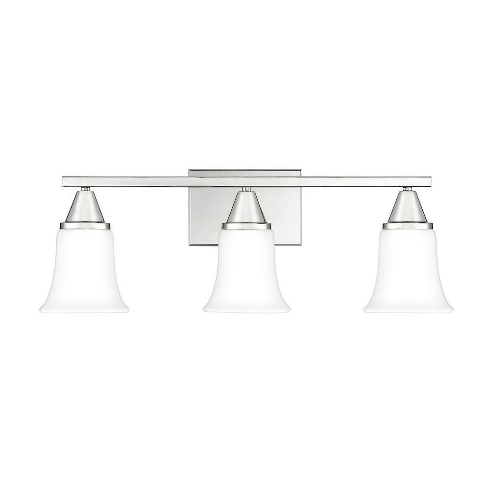 3 Light Polished Nickel Vanity Wall Light With Frosted Glass Orig 195