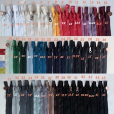 Open End Nylon Or Molded Plastic 5 Jacket Zippers 23" Separating Zipper J23