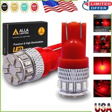 Super Bright Red T10 LED Bulbs - 360  Illumination for Cars  Trucks Pack of 2 