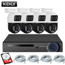 6MP POE Security Camera System w/ 4PCS PTZ Outdoor Home Security Cameras 8CH NVR