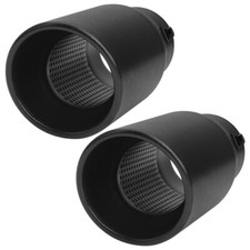 Black Stainless Steel Exhaust Tip 1.5-2.5 Inlet 4 Outlet 9 Long Double Wall Black Stainless Steel Exhaust Tip 1.5-2.5 Inlet 4 Outlet 9 Long Double Wall