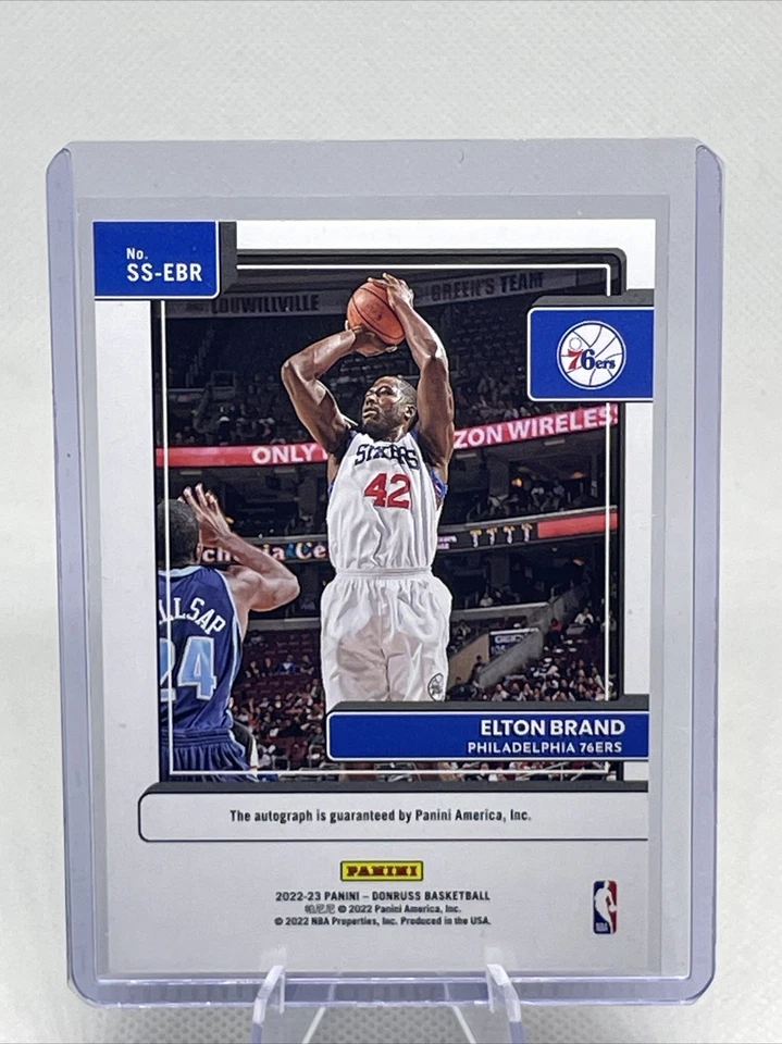 2022-23 Donruss Signature Series Elton Brand Philadelphia 76ers Autograph NM+ - Imagem 2 de 2