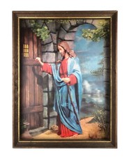 Jesus Knocking at Door 3D Lenticular Picture Moving Hologram Wood Frame 16 x 12"