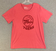 NEW! Philadelphia 76ers Basketball T-Shirt Mens large Red NBA  Apparel NWT