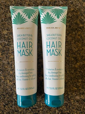 2 x Trader Joes Shea Butter & Coconut Oil Hair Mask Deep Conditioning Treatment