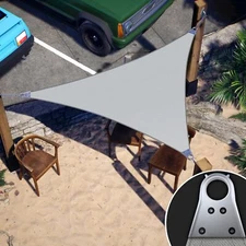 ColourTree Custom Size Super Ring Right Triangle Sun Shade Sail,Grey (Small)