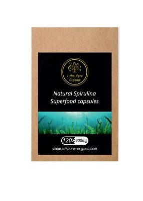 I AM PURE ORGANIC Spirulina Organic | 120 x 900mg Vegan Capsules | Detox + Immune Support