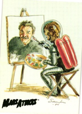 Mars Attack 1994 Topps Norm Saunders a Self Portrait