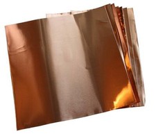 COPPER thin metal foil sheets 1 mil .001" thk 6" X 6" 10 CU110 ASTM B-152