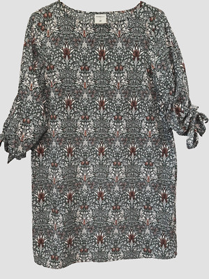 Morris & Co x H&M Dress Women US 6 Green Edwardian  Botanical Print Artsy