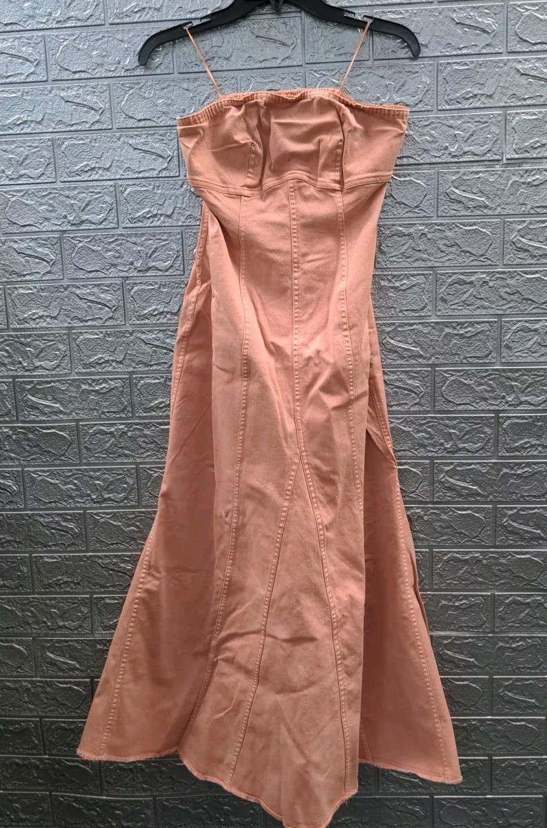 New Pilcro By Anthropologie Icon Fluted Midi Dress Coral Sz. M New Pilcro By Anthropologie Icon Fluted Midi Dress Coral Sz. M