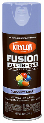 Krylon K02709007 Fusion All-In-One Spray Paint + Primer, Gloss Icy Grape, 12-oz. - Picture 1 of 2