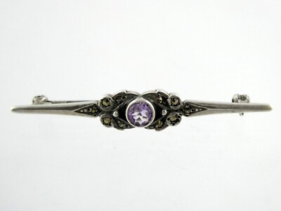 Vintage sterling silver and amethyst marquisette brooch s-l400.jpg main image 3
