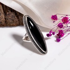 Black Onyx Gemstone 925 Sterling Silver Ring Handmade Jewelry Ring Gift