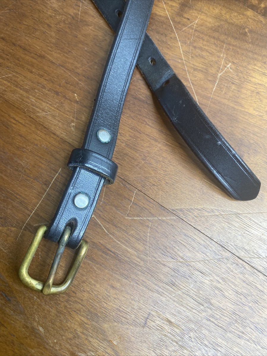 Tory English Bridle Leather Belt Black Women’s Sz 28 Style 2134 Stitched 3/4\
