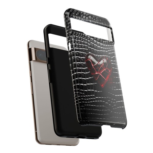 Mock Snakeskin Heart 3D Effect Phone Case - iPhone 16, 15, Samsung S25, S24, 23 - 第 74/106 張圖片