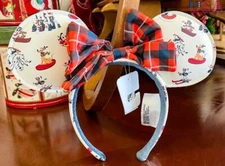 US Disney Parks Holiday Lodge Snow Mickey Christmas Minnie Mouse Ears Headband