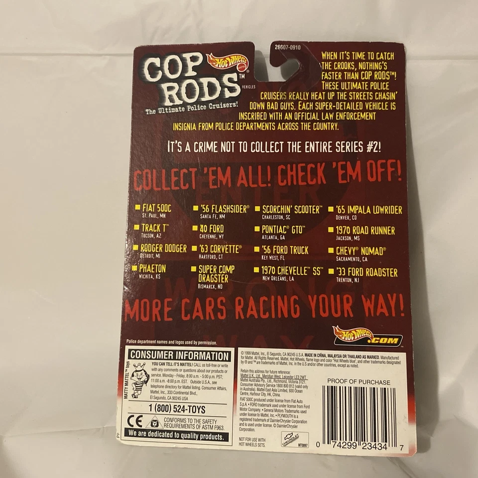 Hot Wheels Cop Rods Serie 2 Detroit, MI Departamento de Policía Rodger Dodger Foto 4 de 4
