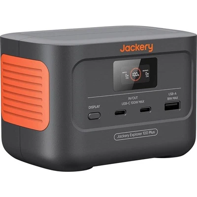 Jackery Explorer 100 Plus Powerstation 31 Ah LiFePO 4 Schwarz, Orange mit