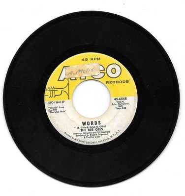 2-THE BEE GEES 45'S WORDS, SINKING SHIPS, TO LOVE SOMEBODY +1