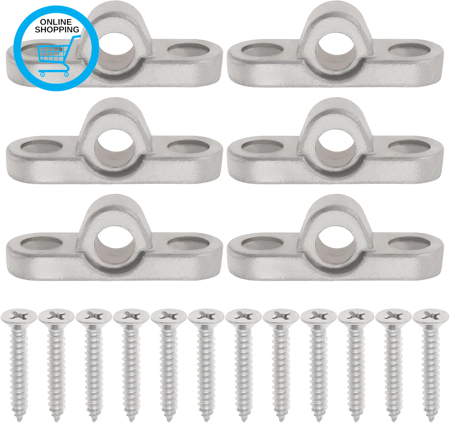 6Pcs Stainless Steel Awning Eyelets Wall Eyelets for Caravan Motorhome, 8Mm Hole