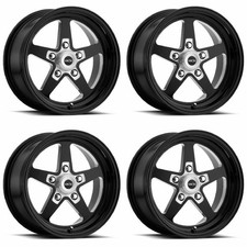 Set 4 15 Vision 571 Sport Star 2 Gloss Black With Milled Center 15x7 Wheels 5x4