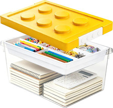 Plastic Craft Organizers and Storage with Removable Tray, Large Storage Bins wit