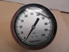 Ashcroft Pressure Gauge 3-1/2" Face 100PSI Glycerin Filled
