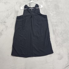 Chic Soul Dress Womens 1X Black Criss Cross Halter Trapeze Swing Pockets Casual