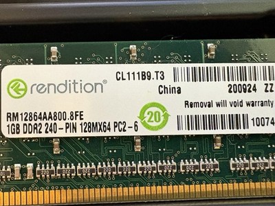 Rendition RM12864AA800.8FE  1GB DDR2-800MHz (PC2-6400) CL5 240-pin