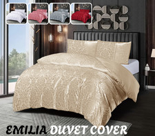 Reversible Quilt Damask Duvet Cover Luxury Jacquard Double King Size Bedding Set