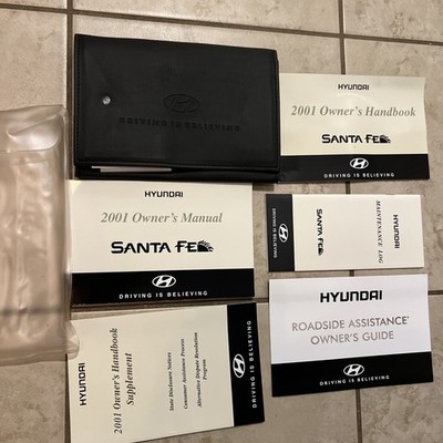 2001 Hyundai Santa Fe Owner's Manual Guide Book Set with Case OEM