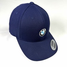 BMW Logo Blue Embroidered SnapBack Ball Cap Hat Yupoong Sport-Tek