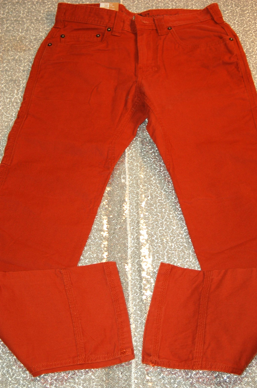 PrAna Orange Cotton JEANS 28x34 Denim Straight Leg Pants HIK