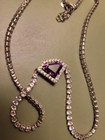 Amethyst Diamond Swarovski Pendant Necklace Sterling Silver — photo 1