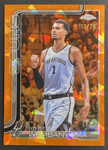 2025-26 Topps Chrome Update Victor Wembanyama #22 Orange Sapphire Refractor /25